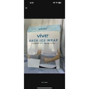 Vive Back Ice Pack Wrap - Compression Gel Brace with Straps for Injuries - Reusa